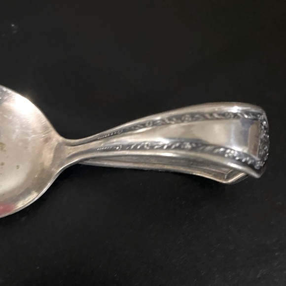Antique Wm. A. Rogers Silver Plated (READ BELOW) Baby Spoon Curved Handle - Picture 3 of 7